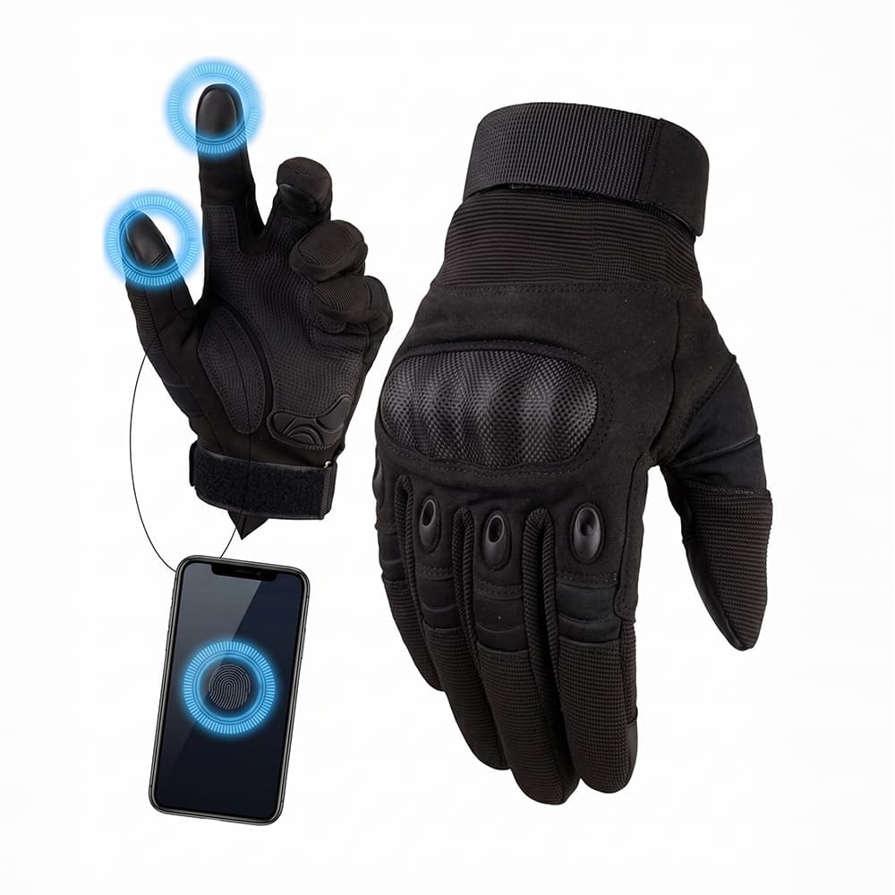 Guantes Para Moto Street Pro Con Protección Y Dedo Táctil Palma Con Grip Outlet