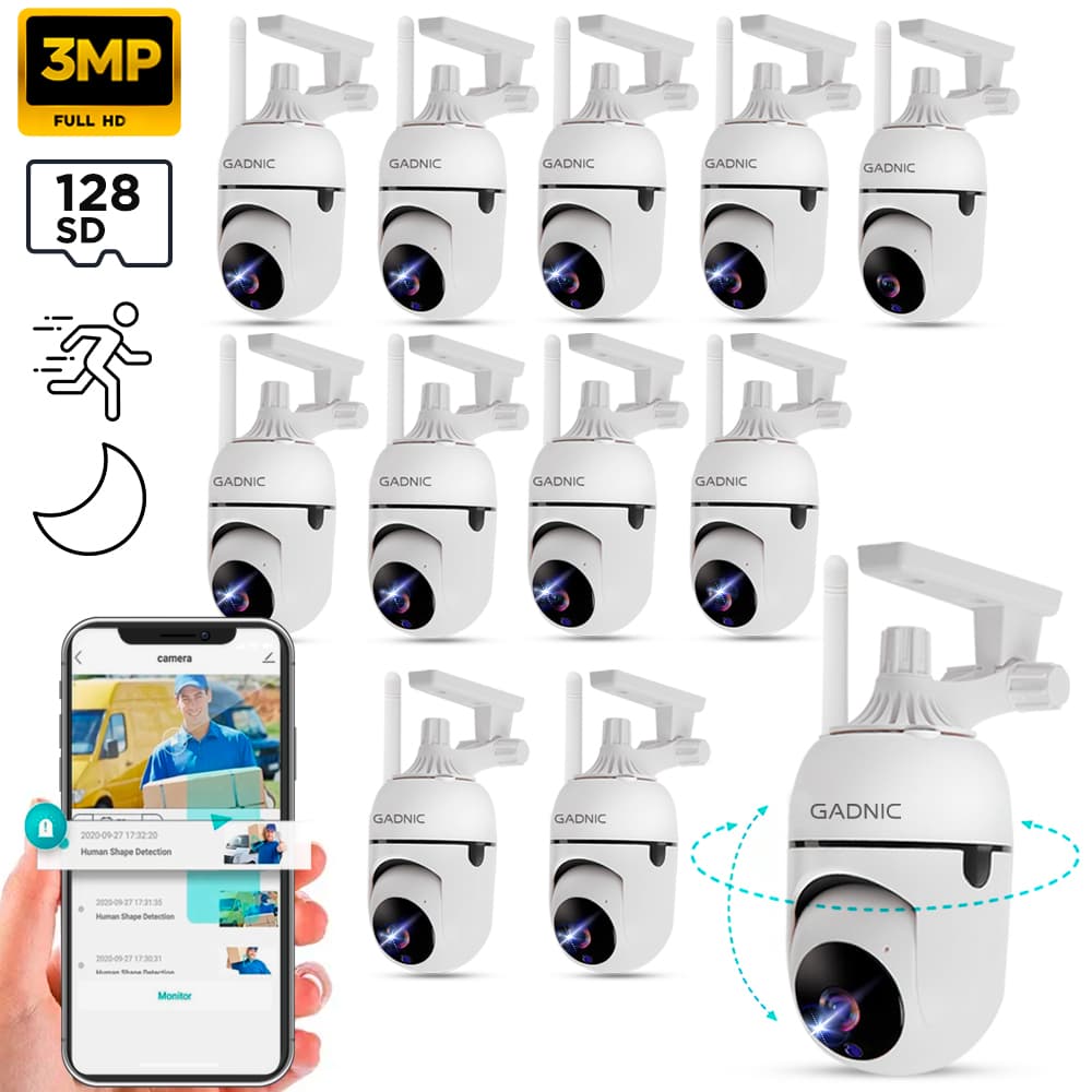 Kit x12 Cámara de Seguridad IP GADNIC Visión Nocturna HD Control por App