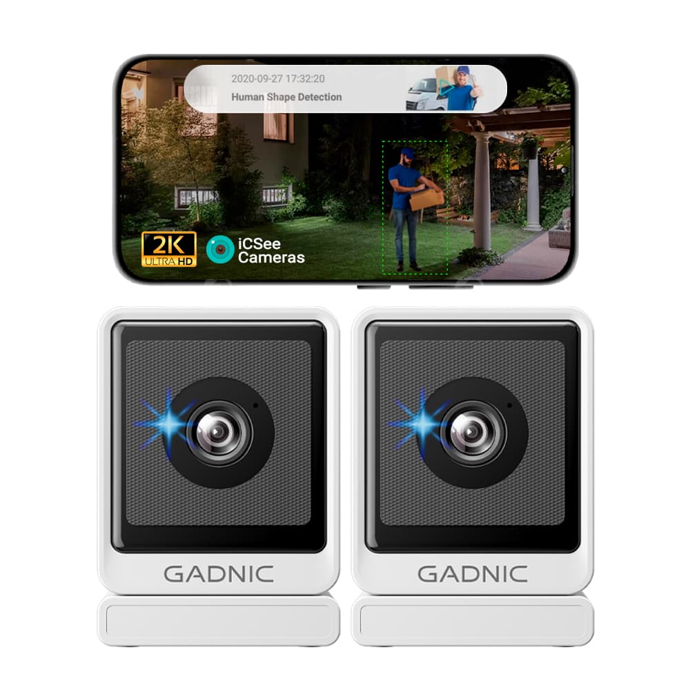 Kit x2 Cámaras de Seguridad Gadnic 3MP Wifi Interior Mini Full HD Visión Nocturna Control App