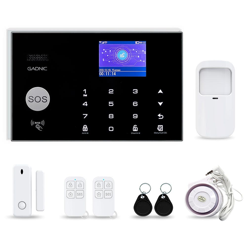 Kit Alarma Domiciliaria Gadnic Inalámbrica GSM Con Pantalla LED Outlet