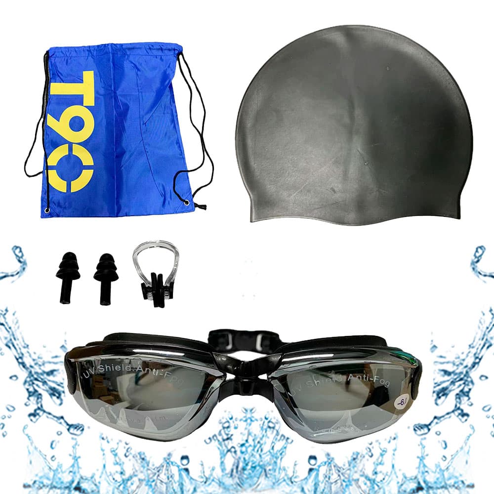 Kit de Natación 5 en 1 Gadnic 78OLE8 Antiparras Gorra Látex Impermeable Bolsa Tapones