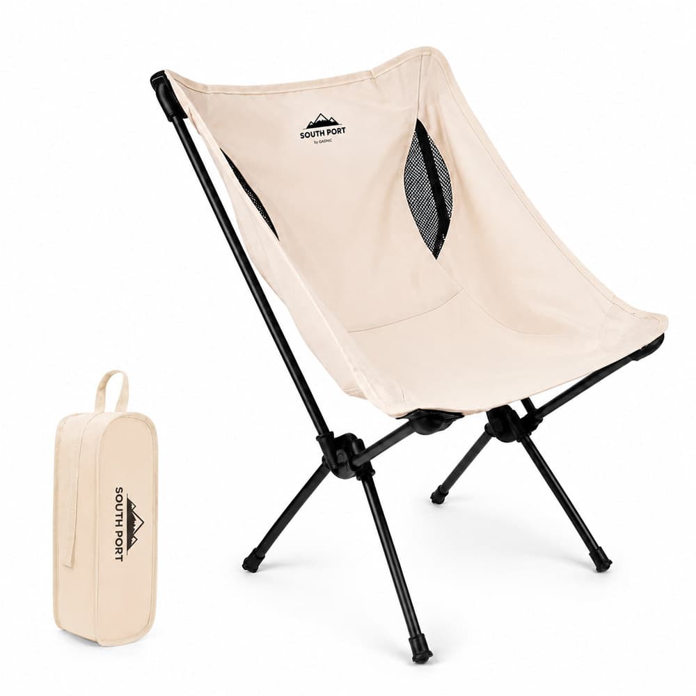 Silla Plegable Camping South Port By Gadnic Con Estuche Ultraliviana Estructura De Acero Soporta 60 - 80 Kg