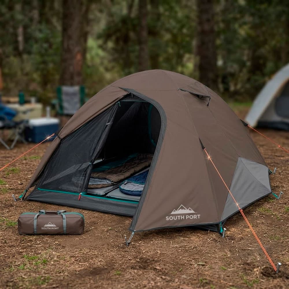 Carpa Camping 3 Personas SouthPort By Gadnic Impermeable UPF50 Con Tecnología Blackout