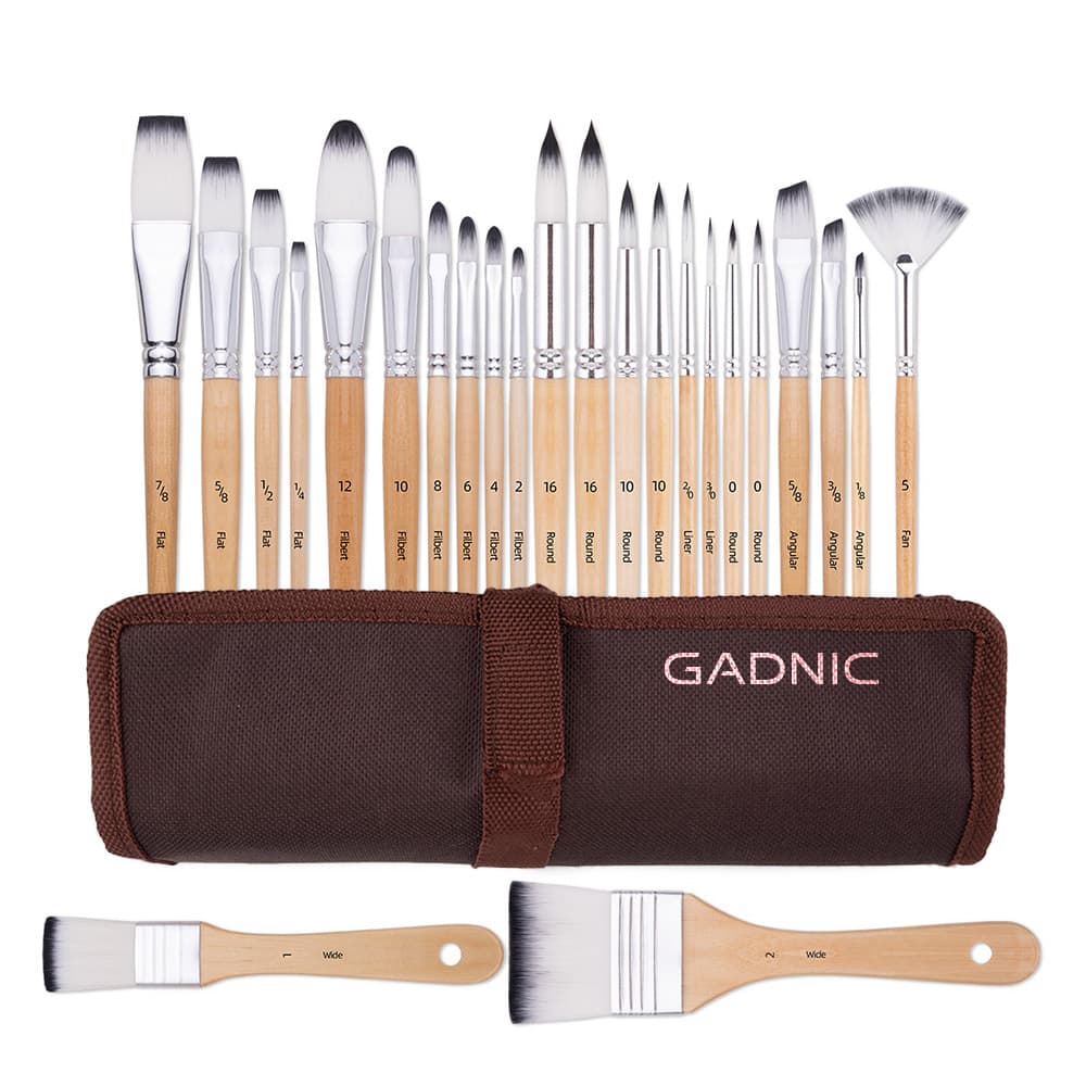 Kit de 24 pinceles de pintura Gadnic con Estuche