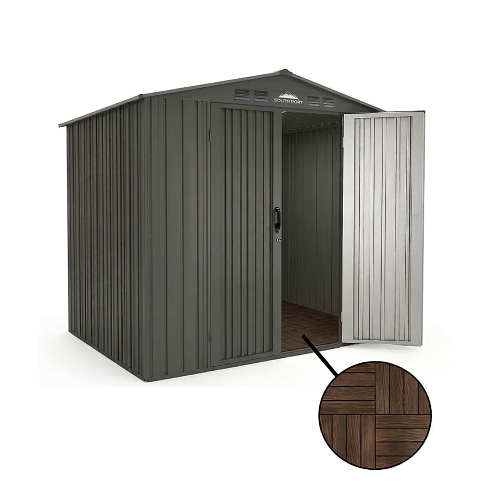 Cobertizo Exterior South Port By Gadnic Acero Galvanizado Doble Puerta Ventilación Galpón 151 x 181 x 195 cm