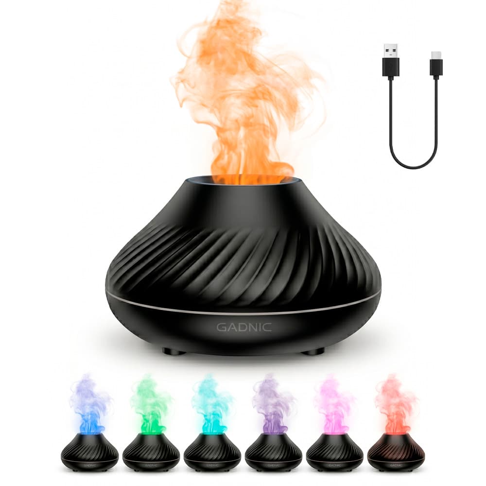 Difusor de Aromas Gadnic Efecto Llama Humidificador LED 130ml