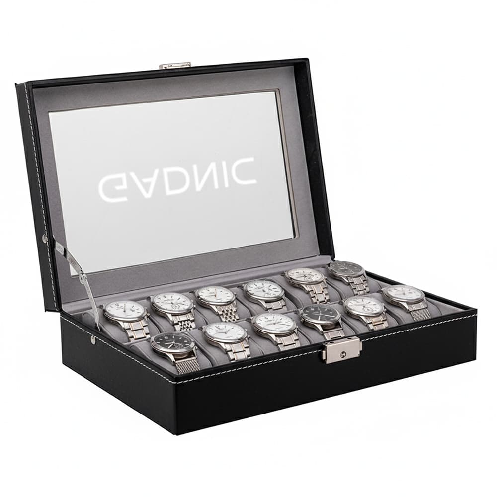 Estuche Organizador de 12 Relojes Con Bisagra de Metal Usado