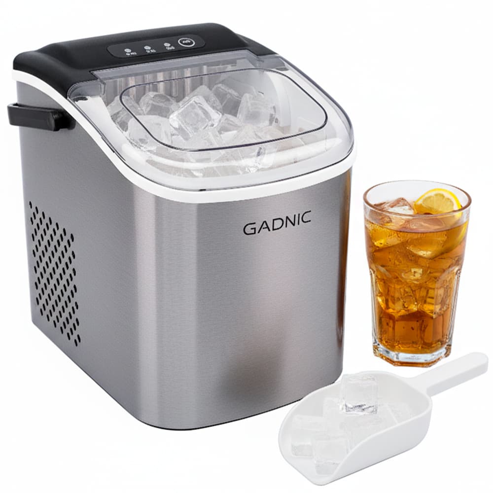 Máquina de Hielo Gadnic Acero Inoxidable con Canasto y Pala Outlet