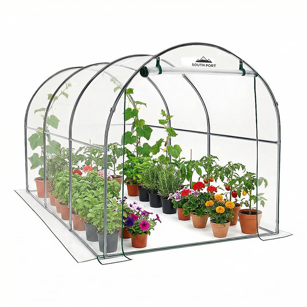 Invernadero South Port By Gadnic Exterior 200x200x300cm Estructura Acero Cobertura PVC Proteccion UV Puerta Enrollable Cultivo Jardin