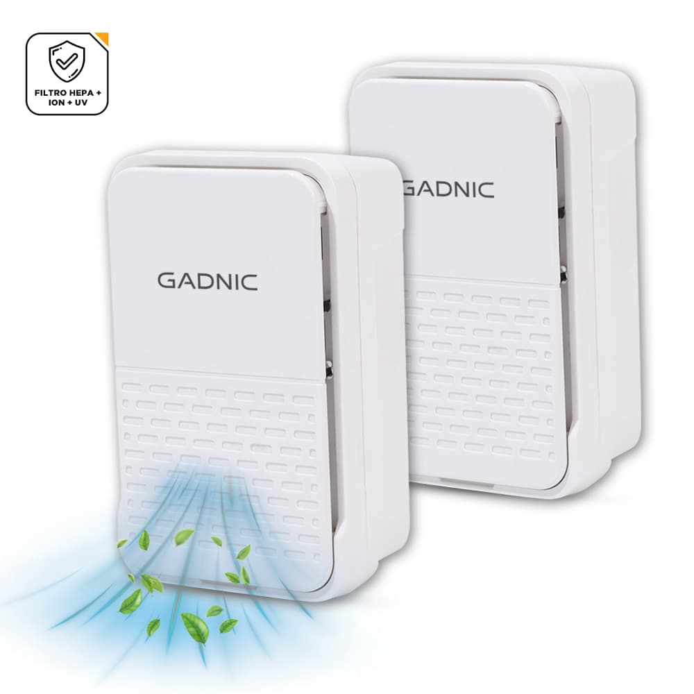 Kit X2 Purificador De Aire Gadnic Ionizador 3 En 1 120 Millones Iones Cm3
