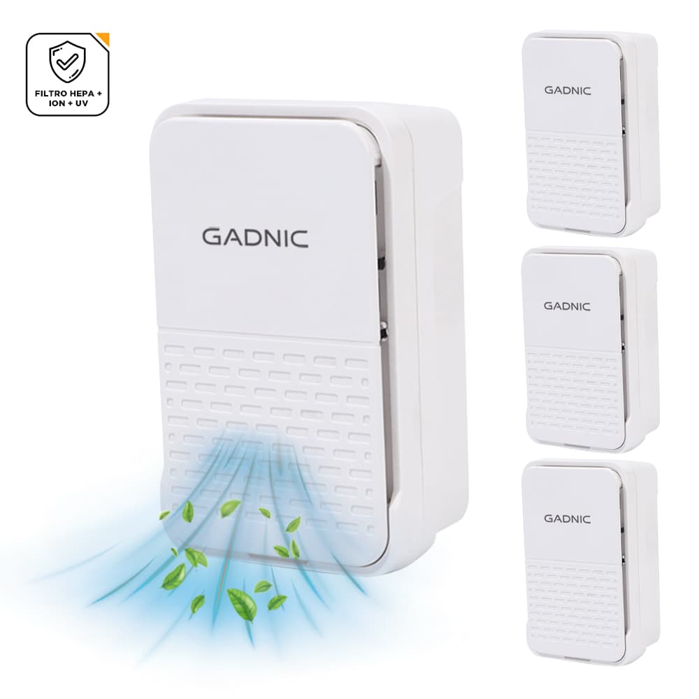 Kit X4 Purificador De Aire Gadnic 3 En 1 Ionizador Silencioso Enchufable Hogar