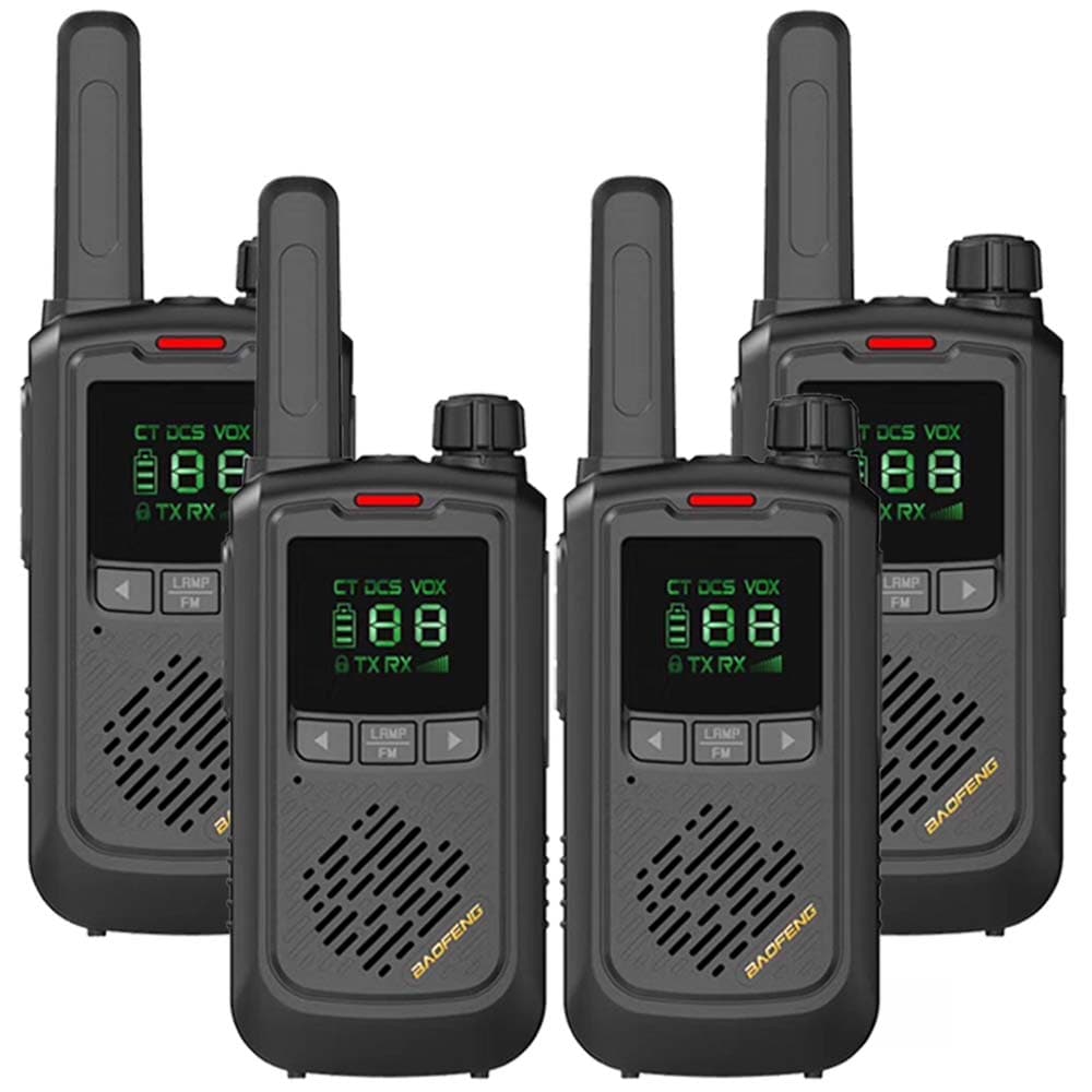 Handy Baofeng BF-T17 Kit x4 16CH UHF Display LCD + 8 Baterías y 4 Manos Libres