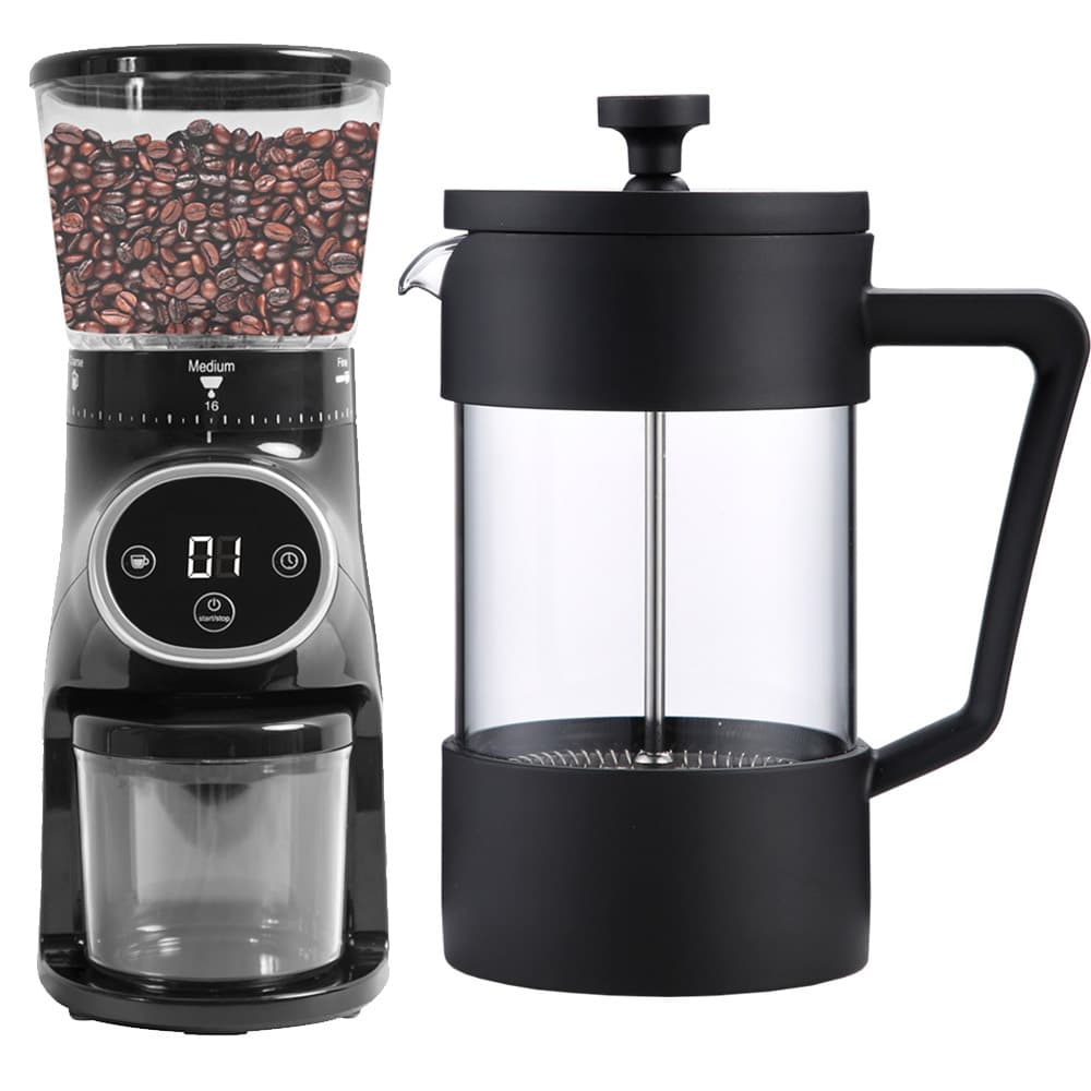 KIT Molinillo De Cafe Profesional CG165 Cafetera Manual Francesa Gadnic