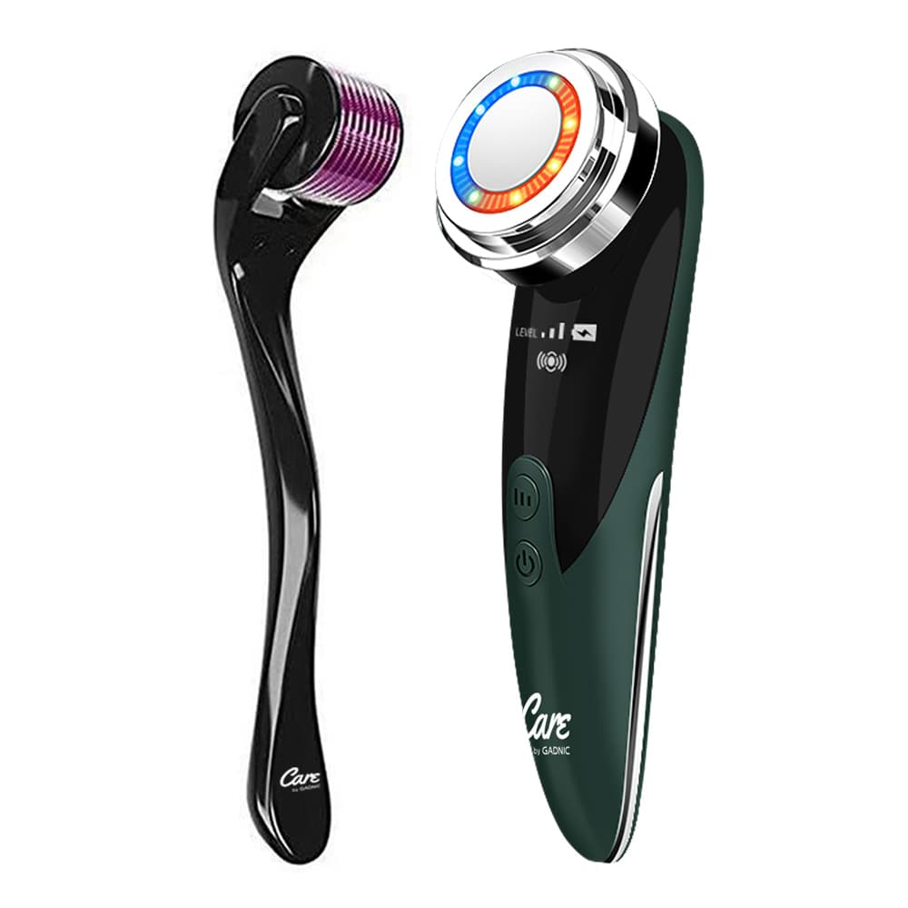 Kit Dermaroller Cepillo Facial Masajeador LED - Rejuvenecedor