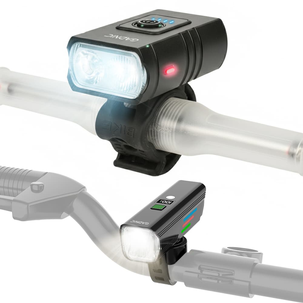Kit Linterna Recargable Para Bici y Luz Led Delantera Gadnic