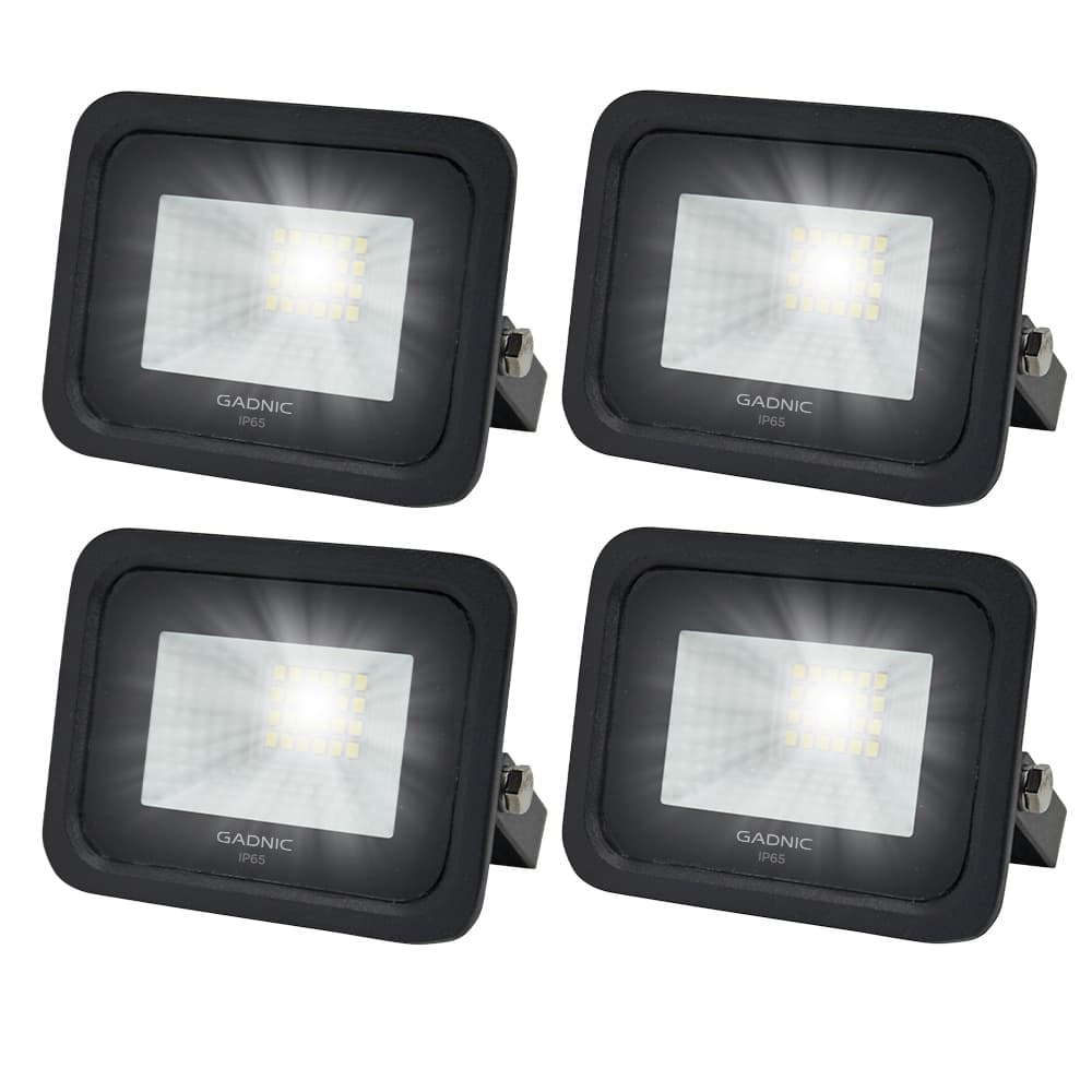 Kit x4 Reflectores Led Blanco 20W Interior ExteriorAlta Potencia