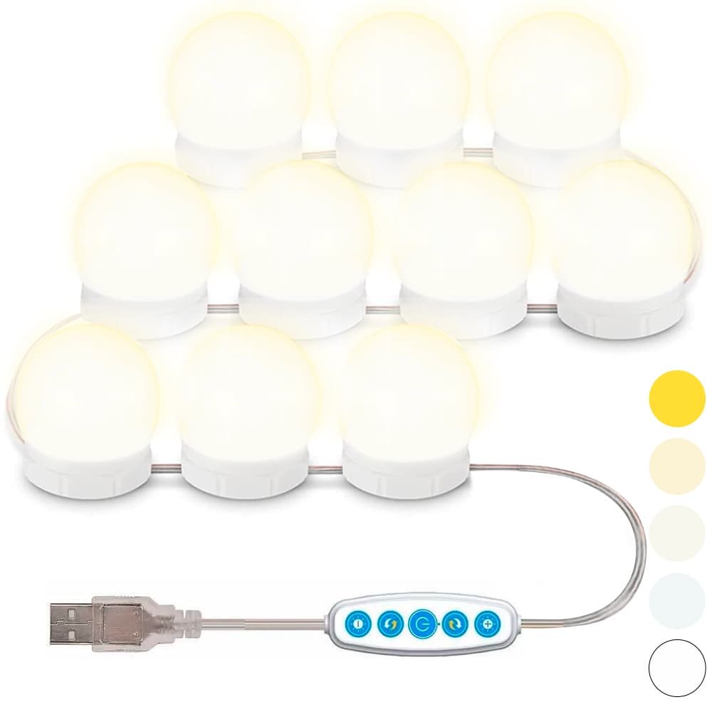 Kit 10 Luces Led Para Espejo Gadnic Z1300 Maquillaje Makeup Usb Outlet