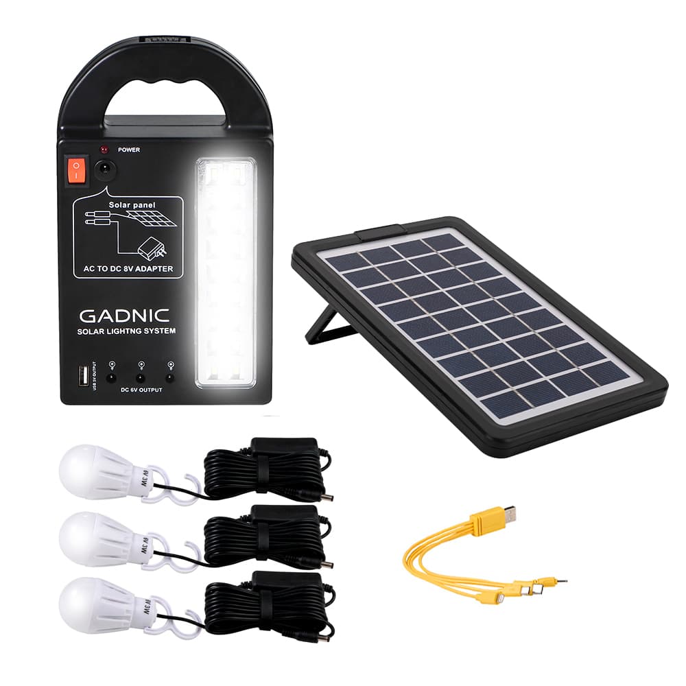 Luz de Emergencia Solar Gadnic LM1K Panel Portátil Cargador Outlet
