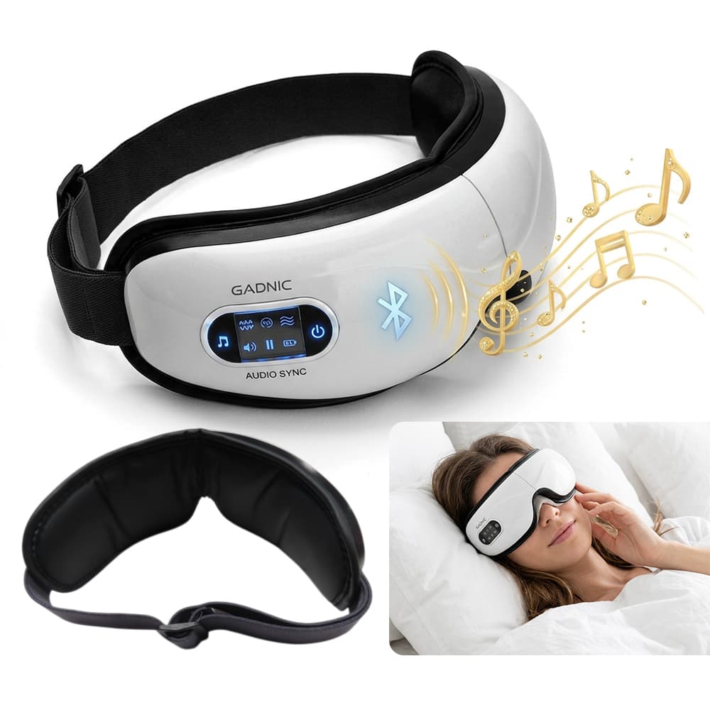 Masajeador de Ojos EyeRelax 3D Gadnic Electrico Inalambrico Vibración Presion Calor Diseño Plegable Musica Integrada