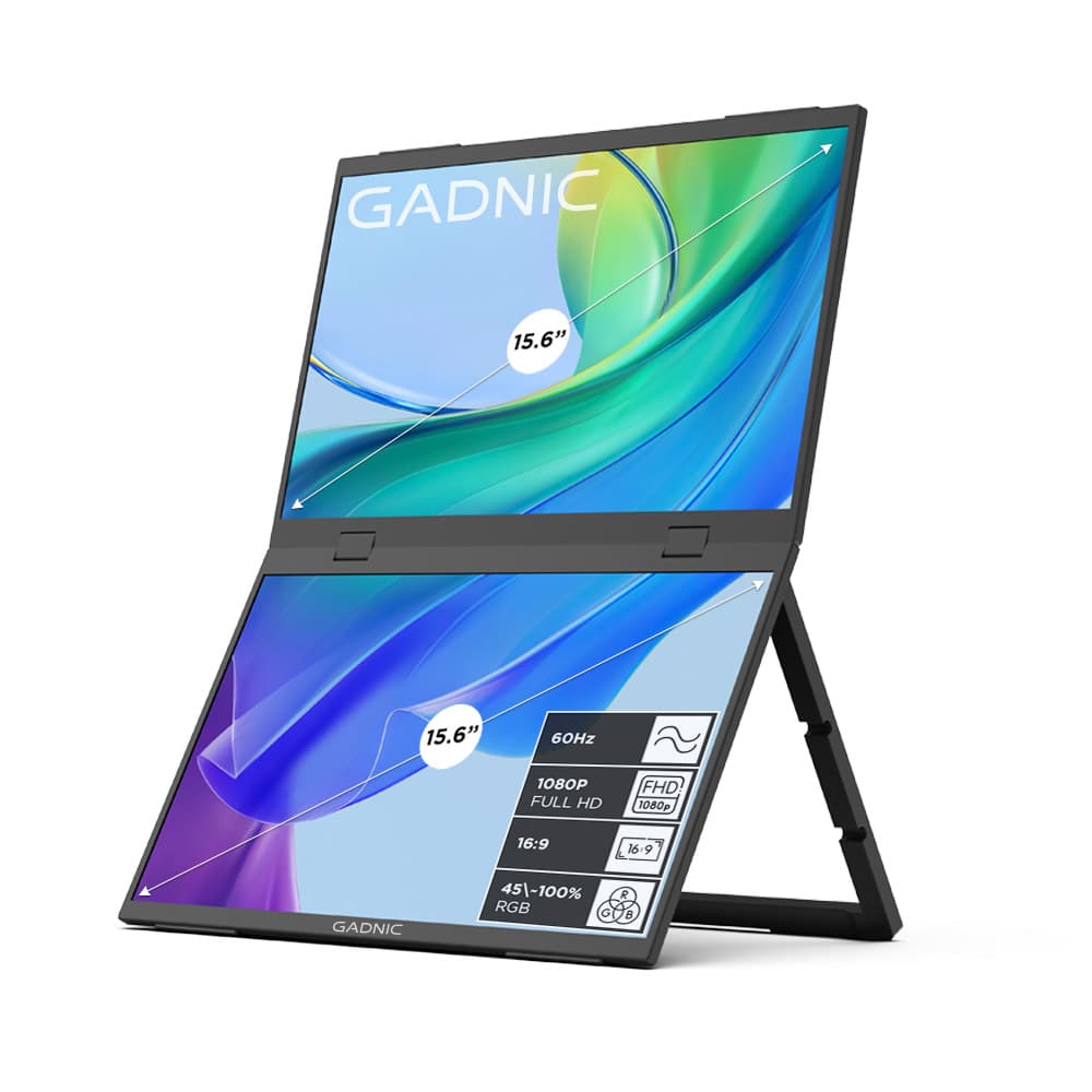 Monitor Portátil Dual Vertical GADNIC 15.6 Full HD