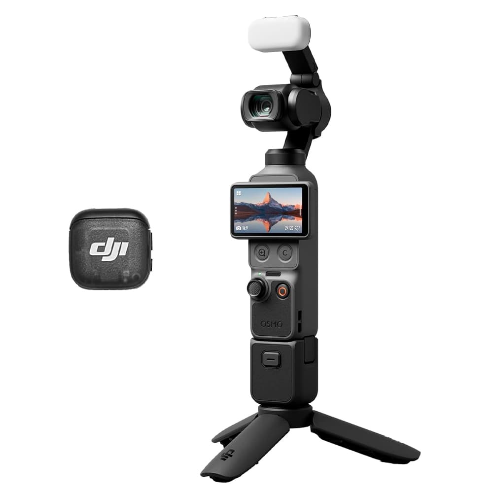 Cámara Osmo Pocket 4 DJI Combo Creadores, Cámara para Videovlogs de Bolsillo, 1" CMOS y 4K/240 fps, Estabilización de 3 Ejes, Zoom 2x, Almacenamiento Interno 107 GB, Incluye Micrófono