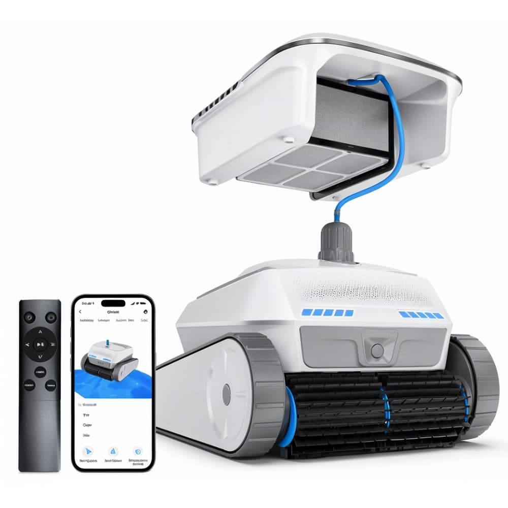 Robot Limpia Piletas Gadnic 2 En 1 Barrefondos y Skimmer Inteligente 4 Motores Cobertura 300 m2