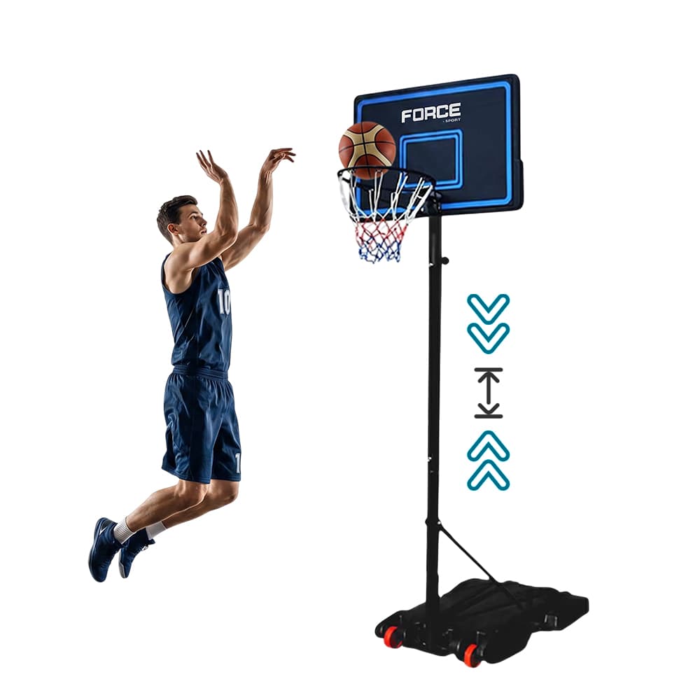 Aro De Basquet Regulable Force By Gadnic Portatil 2m Base Rellenable Tablero PE Estructura Acero Aro 40cm
