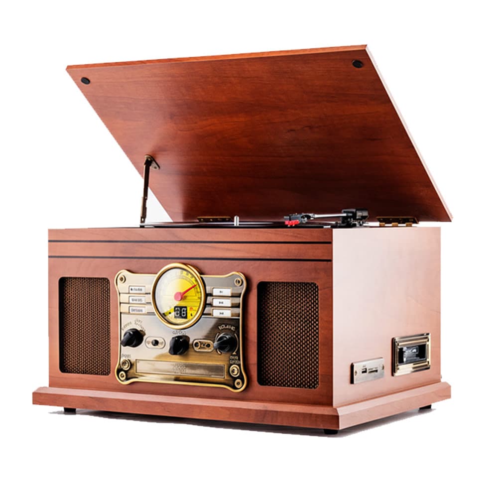 Tocadiscos Gadnic Soundix6 Vintage Bluetooth 3 Velocidades FM USB Cassette Outlet