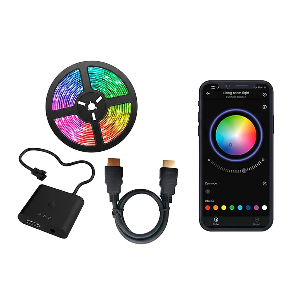 Tira Led RGB Gadnic Ambilight Inteligente HDMI Con Tira LED TV Hasta 75” Retroiluminación Bluetooth